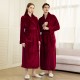 320g thickened flannel nightgown with back print for autumn and winter, men's, European-sized, long coral fleece bathrobe for women, luxurious feel.