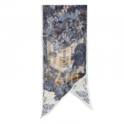 Spring and summer, fashionable, youthful, new thin silk scarves for moms, holiday gifts, niche retro secret forest print scarves.