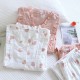 Women's padded pajamas, pure cotton double-layered gauze, V-neck, thin, long-sleeved, bra-free, spring and summer loungewear set