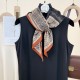 Ethnic retro and niche print, elegant thin silk scarf for women, luxurious Korean-style spring and summer fashionable long oblique scarf.