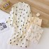 Women's nightgown, pure cotton washed cotton gauze kimono bathrobe, Japanese-style mid-length nightgown, spring, summer, and autumn loose loungewear.