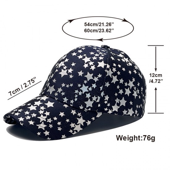 New cross-border spring and summer five-pointed star print men's and women's baseball caps, sun visors, five-pointed star print hats.