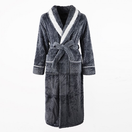 End-of-Year 2022 New European and American Crafted Jacquard Double-Layer Thickened Plus-Size Flannel Nightgowns Net Weight: 1300g End-of-Year 2022 New European and American Crafted Jacquard Double-Layer Thickened Plus-Size Flannel Nightgowns Net Weight: 1300g