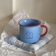 Niche Classic Red and Blue Contrasting Striped Ceramic Mug, Instagram Origin Coffee Cup, Couple's Water Cup, Drink Water Reminder