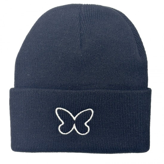 Cross-border Amazon beanie hat, a versatile, casual, bow-embroidered knitted hat for women in autumn and winter, a slim, flattering beanie.
