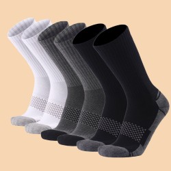 Non-slip and wear-resistant sports socks, warm mid-calf socks for men and women, thickened terry merino wool hiking socks