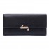 New cross-border women's wallet, long, Japanese and Korean style, fresh, solid color, PU leaf pendant, large-capacity clutch, wholesale.