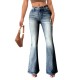Cross-border women's fashion: high-elastic pocket embroidered vintage jeans, slim-fitting, hip-lifting flared pants Cross-border women's fashion: high-elastic pocket embroidered vintage jeans, slim-fitting, hip-lifting flared pants