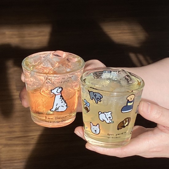Niche apple and tomato high-stem dessert glass, ice cream pudding cup, cute cartoon fruit plate gift.