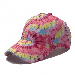 New cross-border Amazon spring and summer new Street-themed sun hats with colorful fireworks swirls, tie-dyed baseball caps for men and women.
