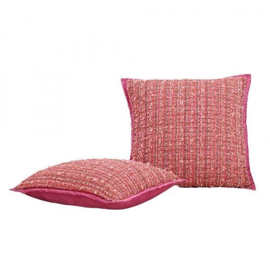 Rose red jacquard girlish style sofa pillow, Nordic ins cream-style pillow cover, bedroom and B&B cushion