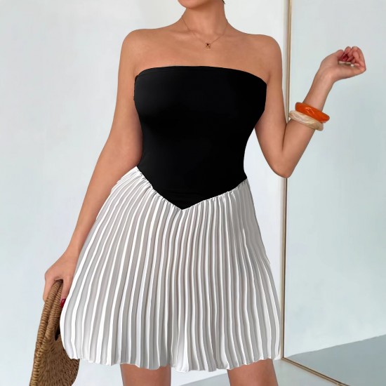 French bow evening gown for women, summer European and American style, sexy, socialite backless tube top dress French bow evening gown for women, summer European and American style, sexy, socialite backless tube top dress