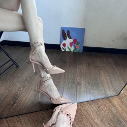French luxury sandals for women, spring and autumn 2024 new style, pointed-toe, shallow-cut slip-on shoes