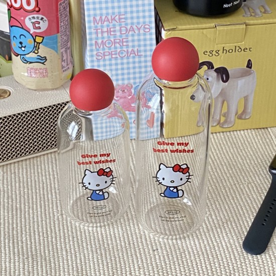 Homemade Instagram simple line graffiti borosilicate glass, heat-resistant, clear coffee cup, large capacity water cup.