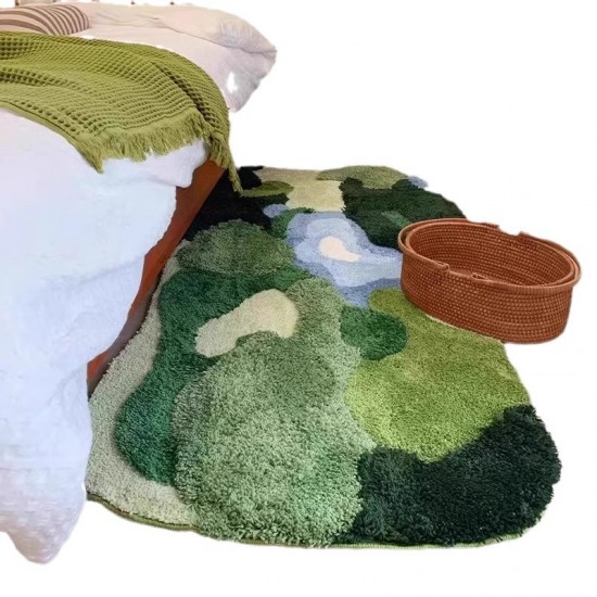 Cross-border popular, highly absorbent bathroom entrance mat, non-slip, thickened, quick-drying checkerboard pattern, toilet, and bathroom floor mat.