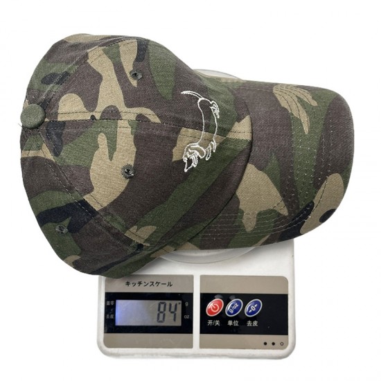2025 Korean new style washed camouflage curved brim baseball caps with puppy embroidery, outdoor sun protection caps.