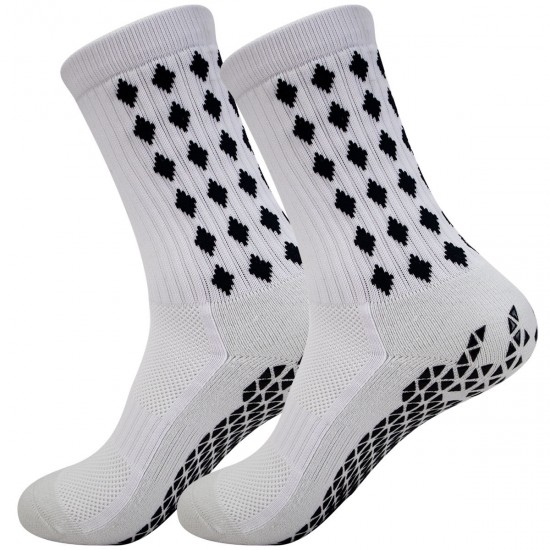 Adult adhesive-coated football socks with thickened towel soles for practical combat, sweat-wicking, breathable mid-length sports non-slip socks