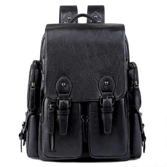 Large-capacity men's bags, PU leather backpacks, high-end, fashionable backpacks, messenger briefcases