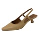 Nude block-heeled, pointed-toe, mid-heeled high heels for women, 7cm, 2024 spring and autumn soft leather shoes to match skirts.