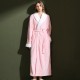 Comfortable Cotton Fleece Nightgown with Jacquard Outer Layer Arctic fleece bathrobes with inner layers. European and American double-layered, thickened, and long pajamas.