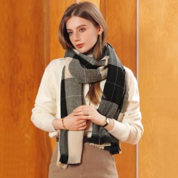 Plaid Winter Scarf, 2023 New Faux Cashmere Scarf and Shawl for Women Fashionable, thickened, warm scarves, factory direct supply.