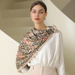 90s Sweet Japanese and Korean imitation silk scarves for women, 2025 Spring/Summer floral print small square scarves wholesale