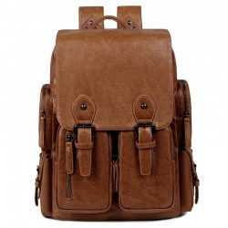 Large-capacity men's bags, PU leather backpacks, high-end, fashionable backpacks, messenger briefcases
