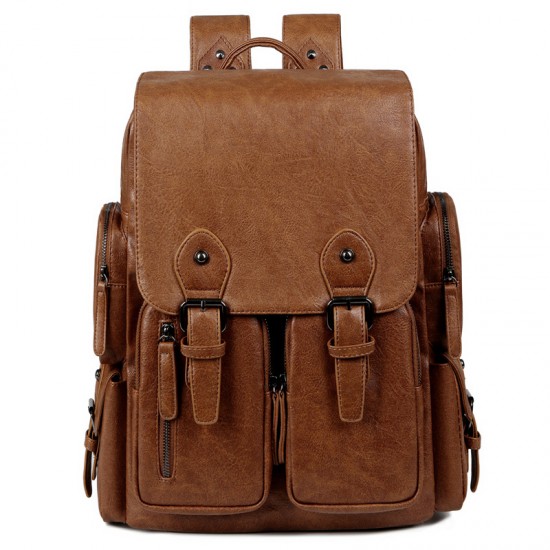 Large-capacity men's bags, PU leather backpacks, high-end, fashionable backpacks, messenger briefcases