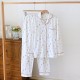 Pregnancy Women's pajamas, pure cotton double-layer gauze, belly-supporting pants, spring and summer, thin, adjustable, all-cotton crepe lounge pants.