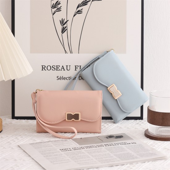 New women's medium wallet, Korean-style solid PU zippered multi-card slot foldable tote, women's coin purse in stock and wholesale New women's medium wallet, Korean-style solid PU zippered multi-card slot foldable tote, women's coin purse in stock and wholesale