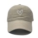 Heart heart retro casual washed distressed baseball cap for women, 2025 new summer burgundy wide-brim sun visor baseball cap Heart heart retro casual washed distressed baseball cap for women, 2025 new summer burgundy wide-brim sun visor baseball cap