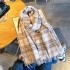 Autumn and winter hot-selling scarves for women, featuring a zigzag pattern for couples, European and American tassels, and versatile, thickened student-friendly scarves.