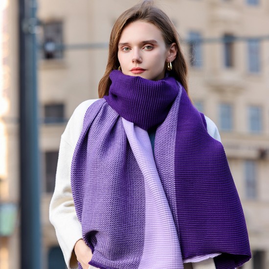 2025 new double-sided wrinkled colorblock faux cashmere scarves, a luxurious and versatile winter scarf for women.