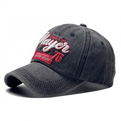 Cross-border new face-enhancing denim baseball hats for women, vintage washed and distressed sun protection embroidered baseball hats for men