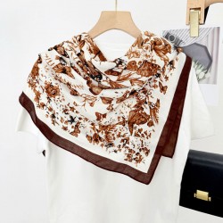 Retro Butterfly print 90*90 square scarf for women, a stylish, niche decorative scarf for Instagram style, easy to match, and a high-end wholesale scarf.