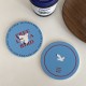 Manmang Grocery creative cartoon puppy happy birthday absorbent ceramic coasters, round insulated coasters for coffee gifts
