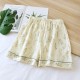 Summer women's shorts, pure cotton double-layer gauze, thin, loose, wrinkled, comfortable, breathable loungewear, suitable for outdoor wear.