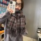 New Year red plaid scarves for women, Korean-style shawls, thickened, warm winter, imitation cashmere plaid scarves, wholesale