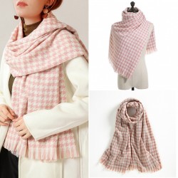 Houndstooth scarf for women, winter 2025 new plaid imitation cashmere scarf wholesale manufacturer, thickened shawl neckerchief for women