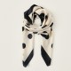 Dotted silk scarf for women, 2025 spring and summer new imitation silk scarf, Japanese and Korean sweet 90s square scarf print shawl wholesale.
