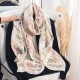 Thin, niche imitation cotton and linen, pastoral-style printed silk scarf, Japanese and Korean, fashionable and elegant shawl for women, a sophisticated holiday gift
