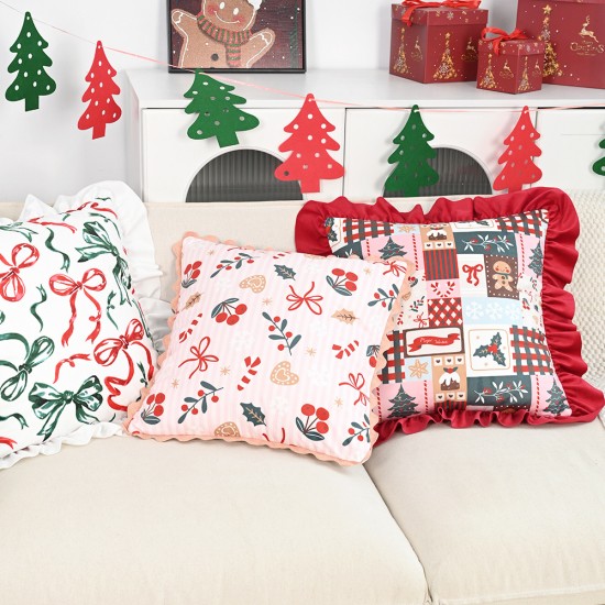 Cross-border Nordic Instagram 3D bow towel embroidered pillowcases, girly sofa, bedroom and living room decorative pillowcases Cross-border Nordic Instagram 3D bow towel embroidered pillowcases, girly sofa, bedroom and living room decorative pillowcases