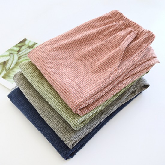New women's padded pajamas, pure cotton gauze long sleeves, spring, summer, and autumn bra-free crepe loungewear set. New women's padded pajamas, pure cotton gauze long sleeves, spring, summer, and autumn bra-free crepe loungewear set.