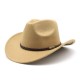 New American Western cowboy hat, men's riding hat, outdoor travel equestrian hat, curved brim woolen hat. New American Western cowboy hat, men's riding hat, outdoor travel equestrian hat, curved brim woolen hat.