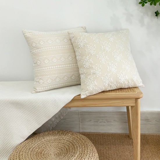French light luxury mesh lace pillow, ins cotton and linen floral sofa cushion cover, dual-use bow lumbar pillow French light luxury mesh lace pillow, ins cotton and linen floral sofa cushion cover, dual-use bow lumbar pillow