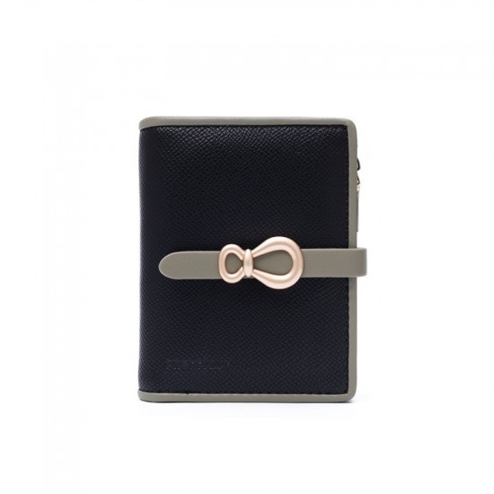 New Cross-Border Short Wallet, Simple and Contrast-Color Women's Fashionable Closure Folding Multifunctional Coin Purse