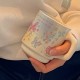 Niche original heat-resistant ice blue glass coffee cup.