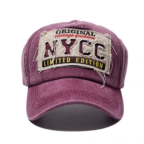 New Cross-border Washed and Distressed NYCC Baseball Cap, Outdoor Sports Baseball Cap, Four-season Sun Visor Cap