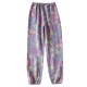 Summer women's cropped pajamas, pure cotton washed cotton plaid loungewear, loose, all-cotton casual pants, suitable for outer wear