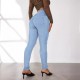 2025 New European and American Cross-Border Super High-Waisted Ripped Jeans: Tight-Leg Slimming Skinny Pants for Women
